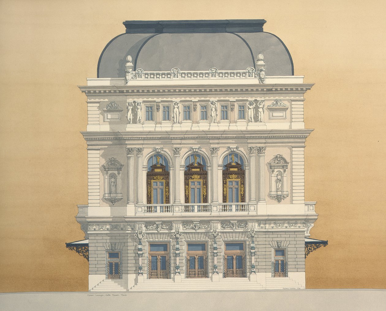 Opera Comique, Salle favart, Parijs, Frankrijk door Andras Kaldor