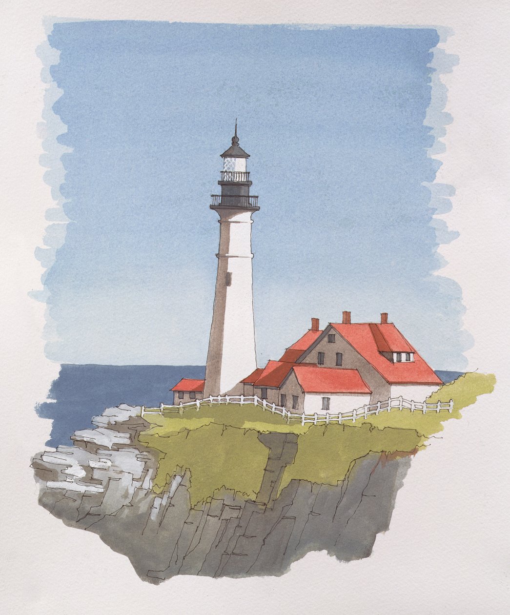 Vuurtoren Portland Head, Maine, VS door Andras Kaldor