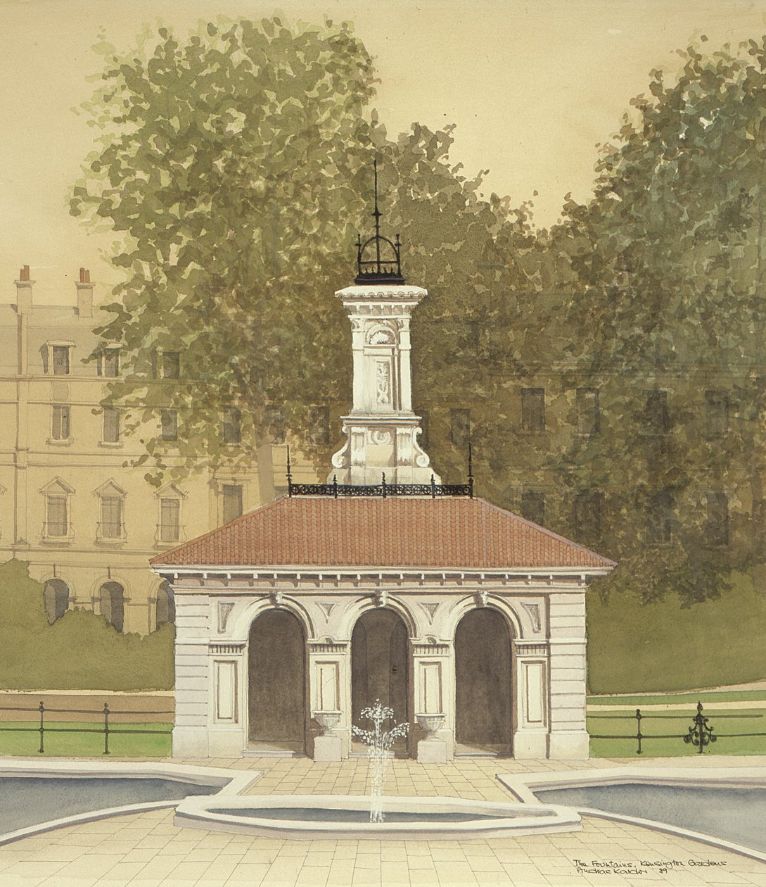 De fontein, Kensington Gardens, Londen door Andras Kaldor