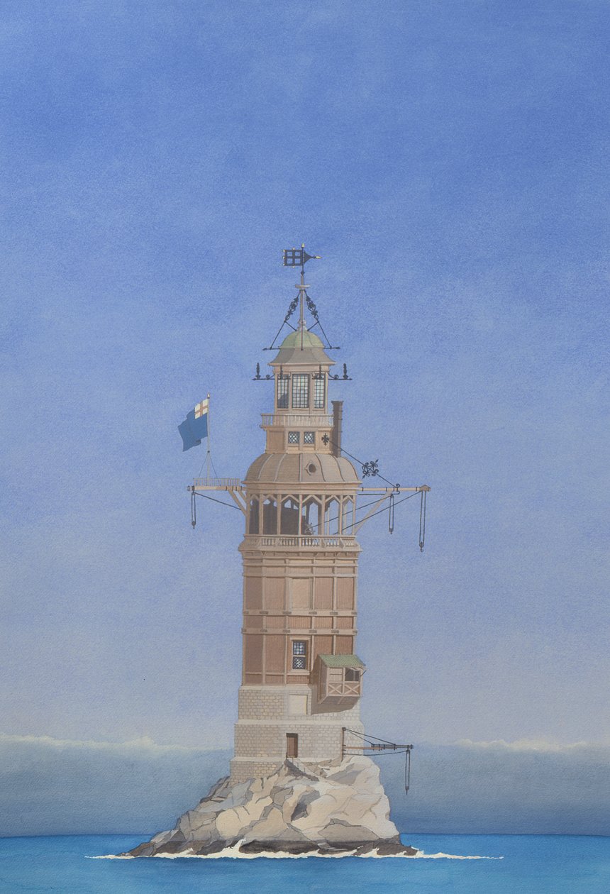 Het tweede Eddystone licht, Plymouth door Andras Kaldor