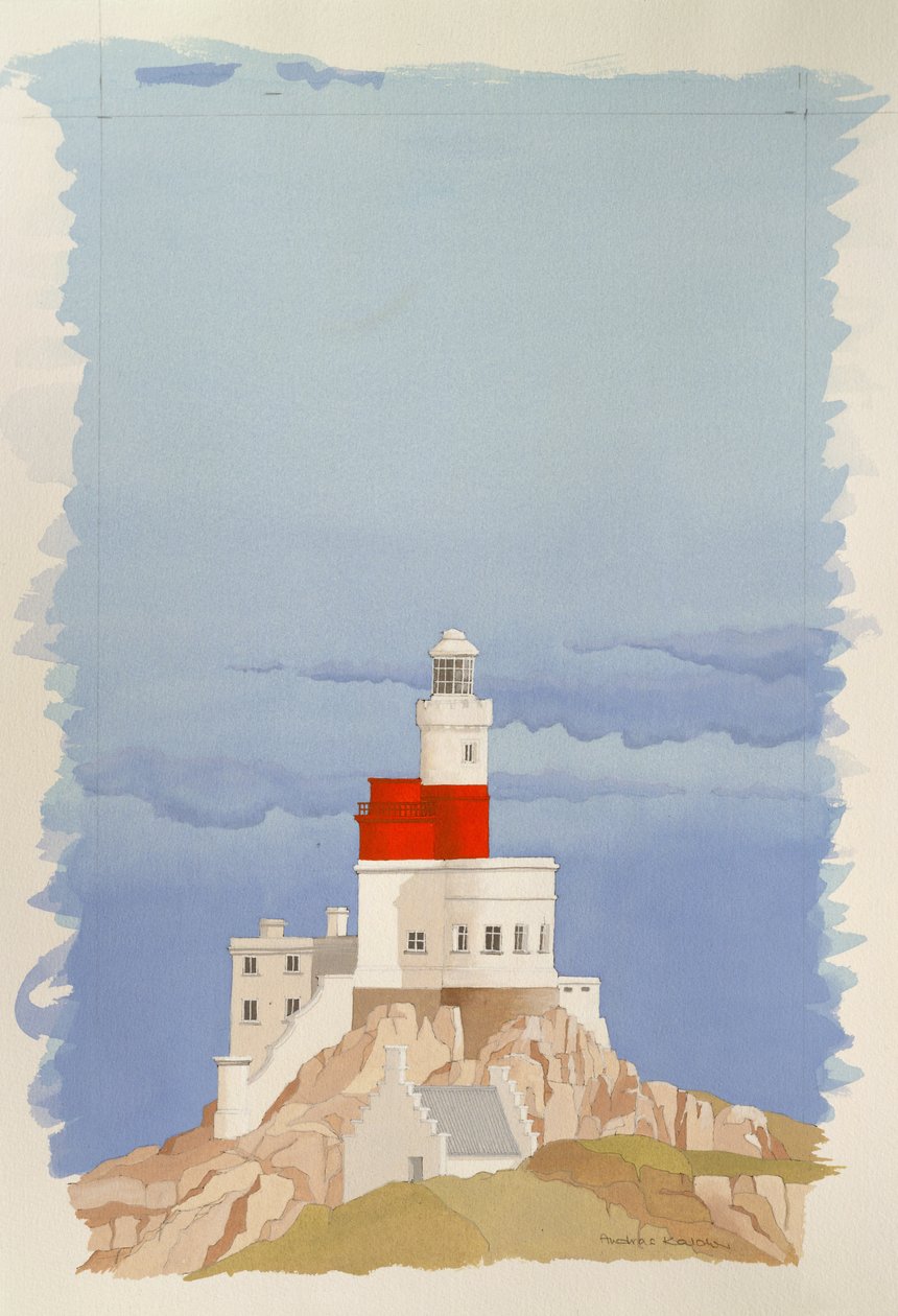 De vuurtoren van Skerries, Anglesey, Wales door Andras Kaldor