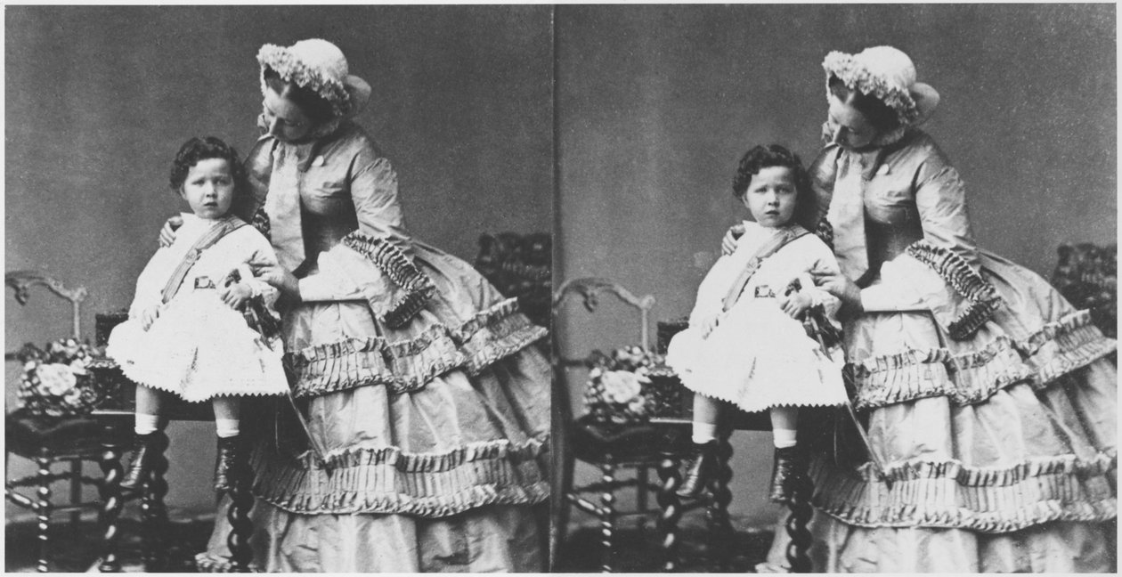 Keizerin Eugenie en Prins Eugene Louis Napoleon Bonaparte, ca. 1858-59 door Andre Adolphe Eugene Disderi