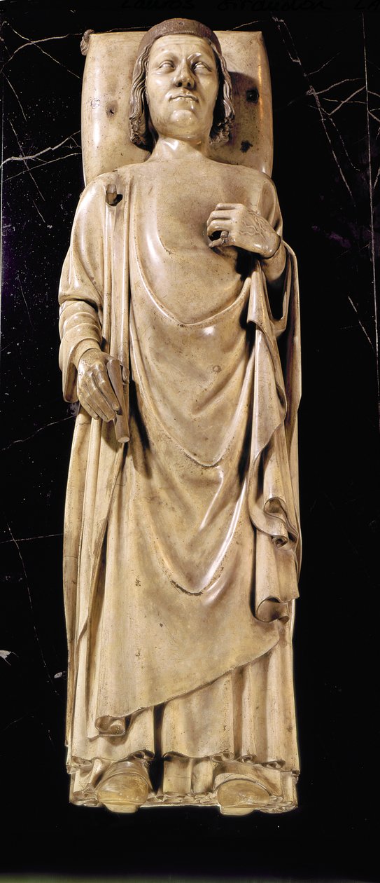 Effigie van Karel V (1338-80) de Wijze, c.1364 (marmer) door Andre Beauneveu