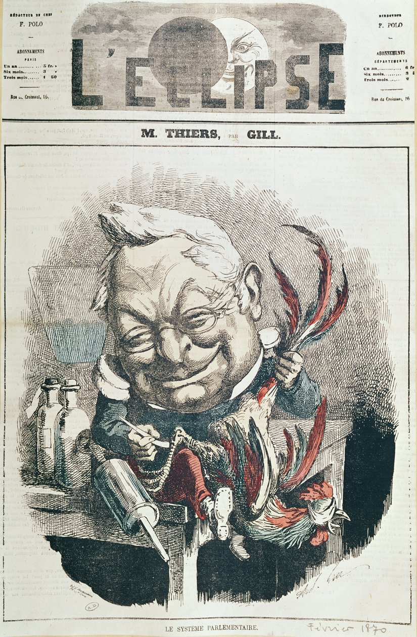 Karikatuur van Adolphe Thiers (1797-1877) uit 