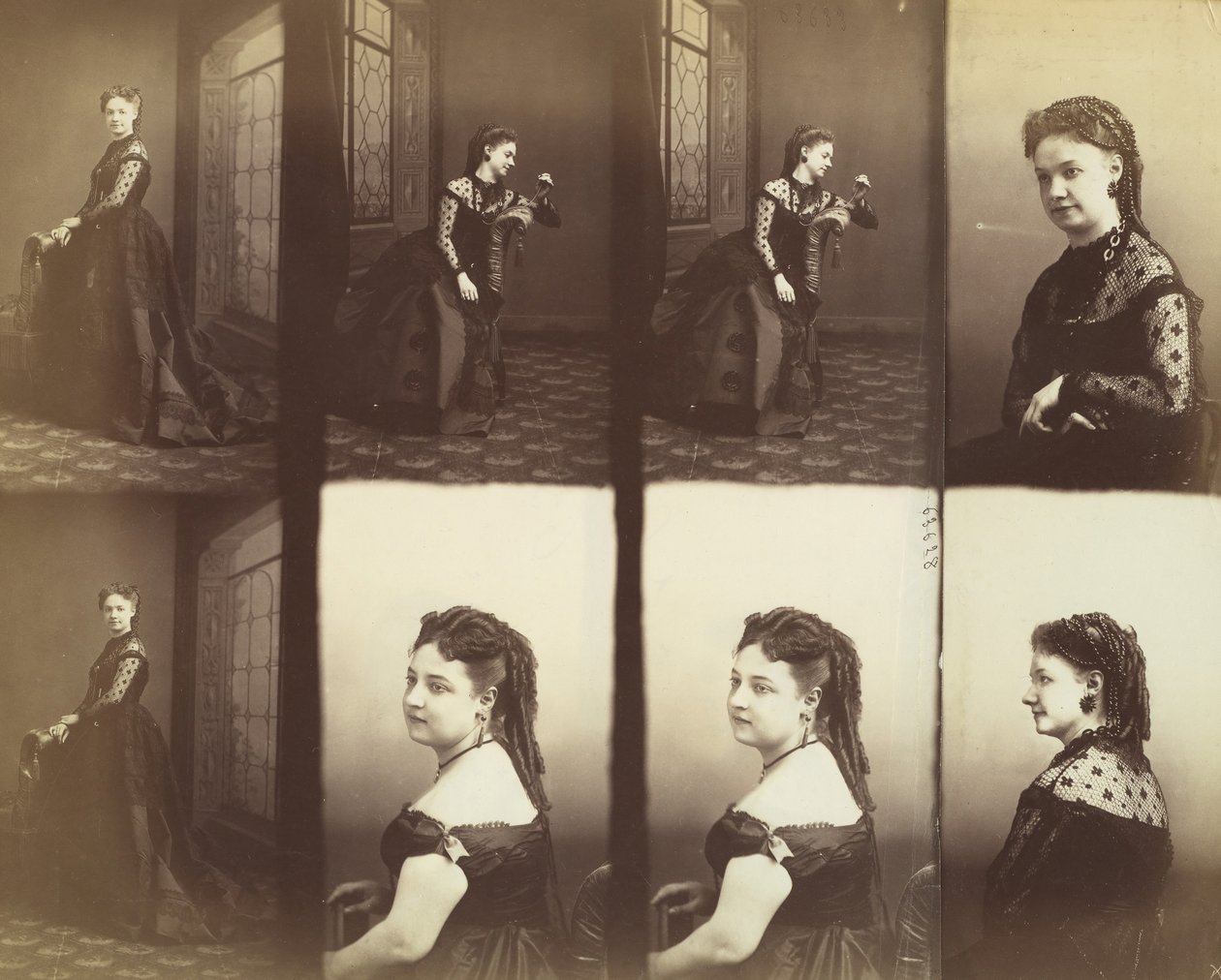 Amélie en Elise Gitteri, 1866 door Andre Adolphe Eugene Disderi