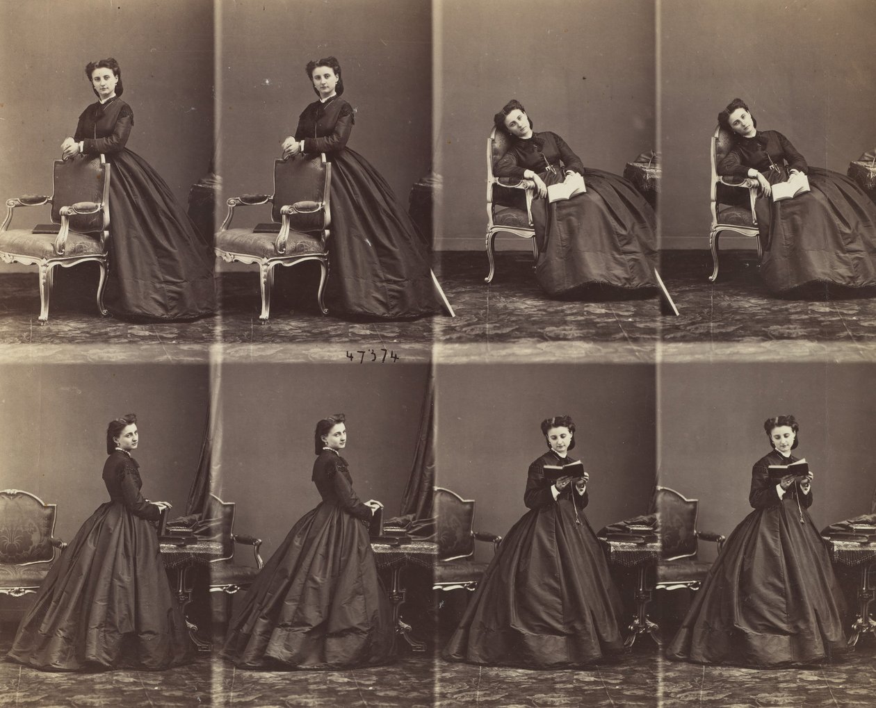 Léontine Walter, 1863 door Andre Adolphe Eugene Disderi