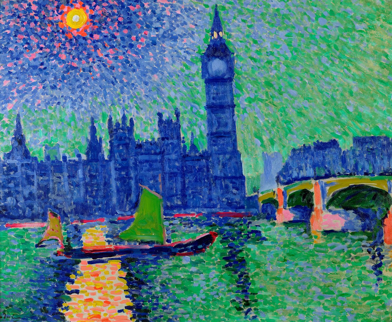 Big Ben, Londen, ca. 1906-7 (olieverf op doek) door Andre Derain