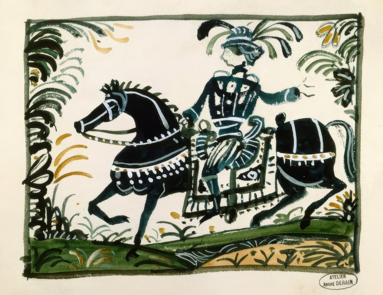 Ruiter met pluim door Andre Derain