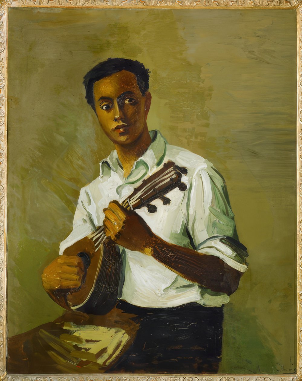 Zwart met mandoline door Andre Derain