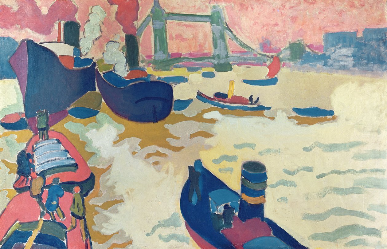 Sleepboten of, Boten op de Theems door Andre Derain