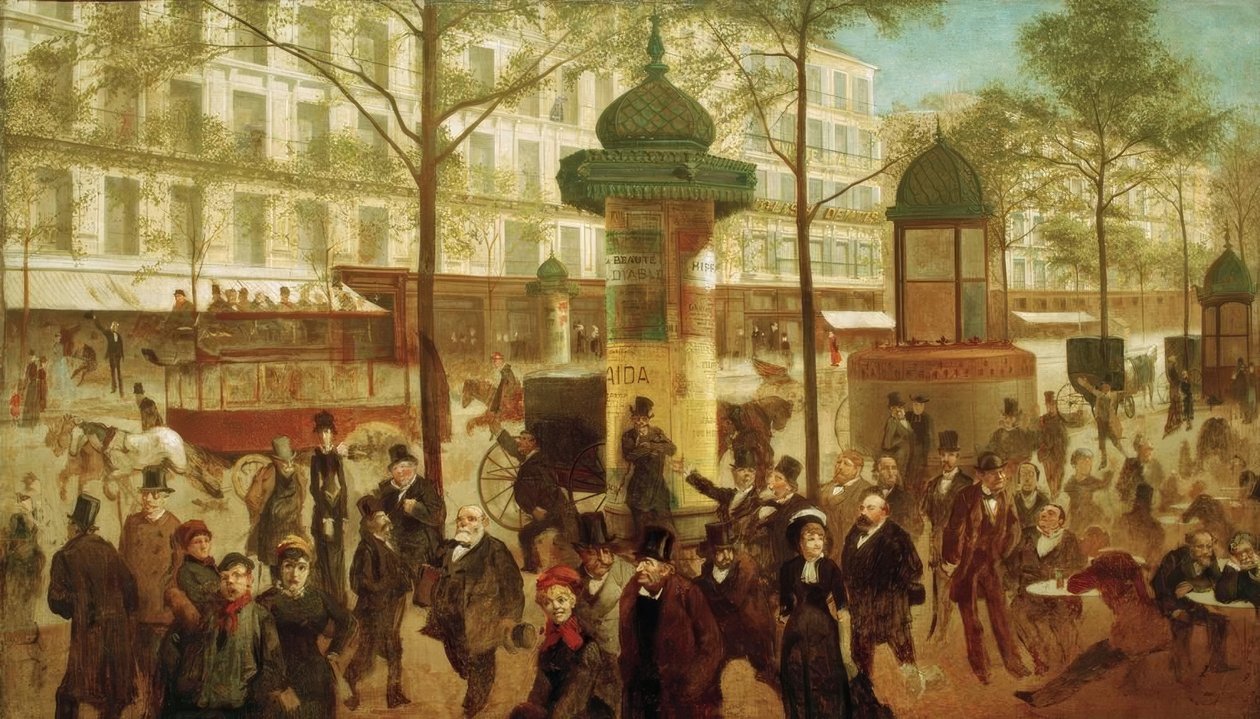 Le Boulevard Montmarte door Andre Gill