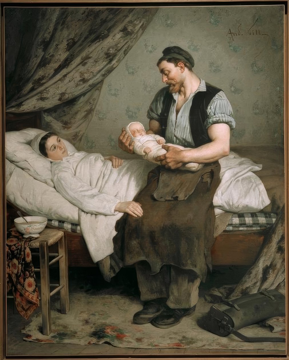 De pasgeborene door Andre Gill