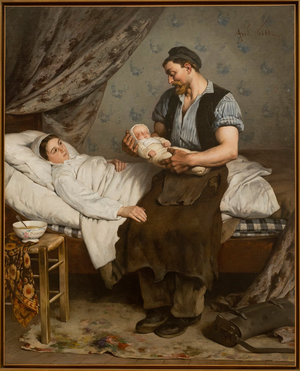Het pasgeboren kind door Andre Gill