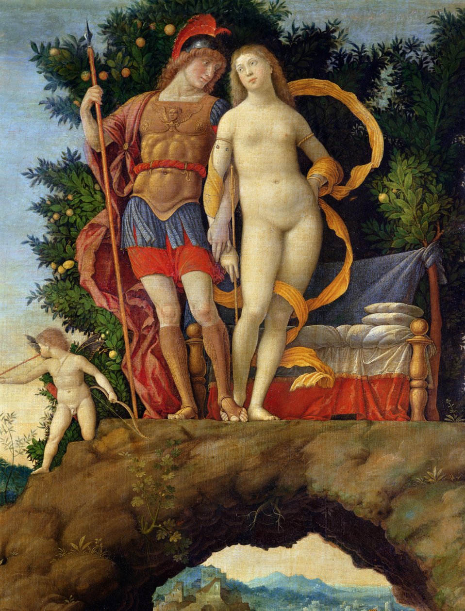 De Parnassus, detail van Venus en Mars door Andrea Mantegna