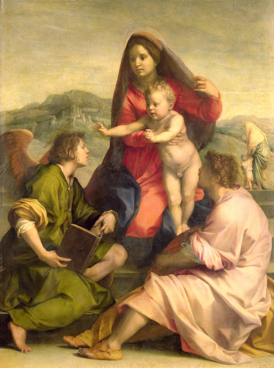 De Maagd en Kind met een Heilige en een Engel door Andrea del Sarto