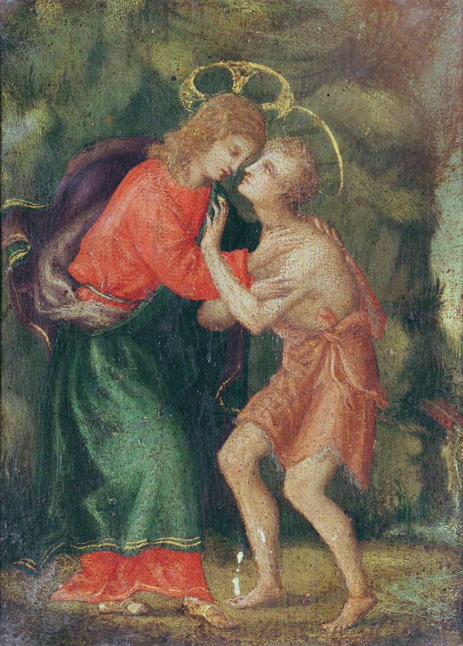 De ontmoeting van Christus en Johannes de Doper door Andrea di Alessandro Bresciano