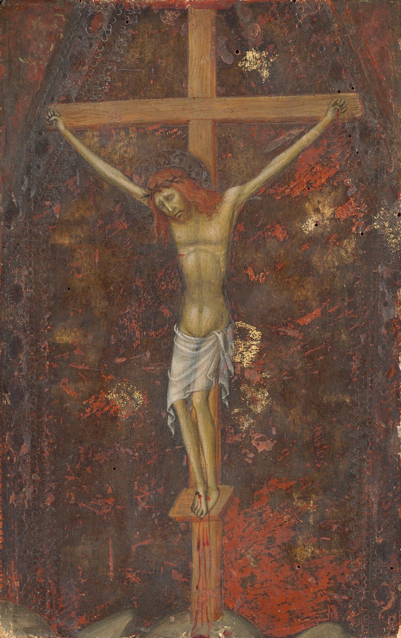 De Kruisiging (achterkant), c.1415 door Andrea di Bartolo