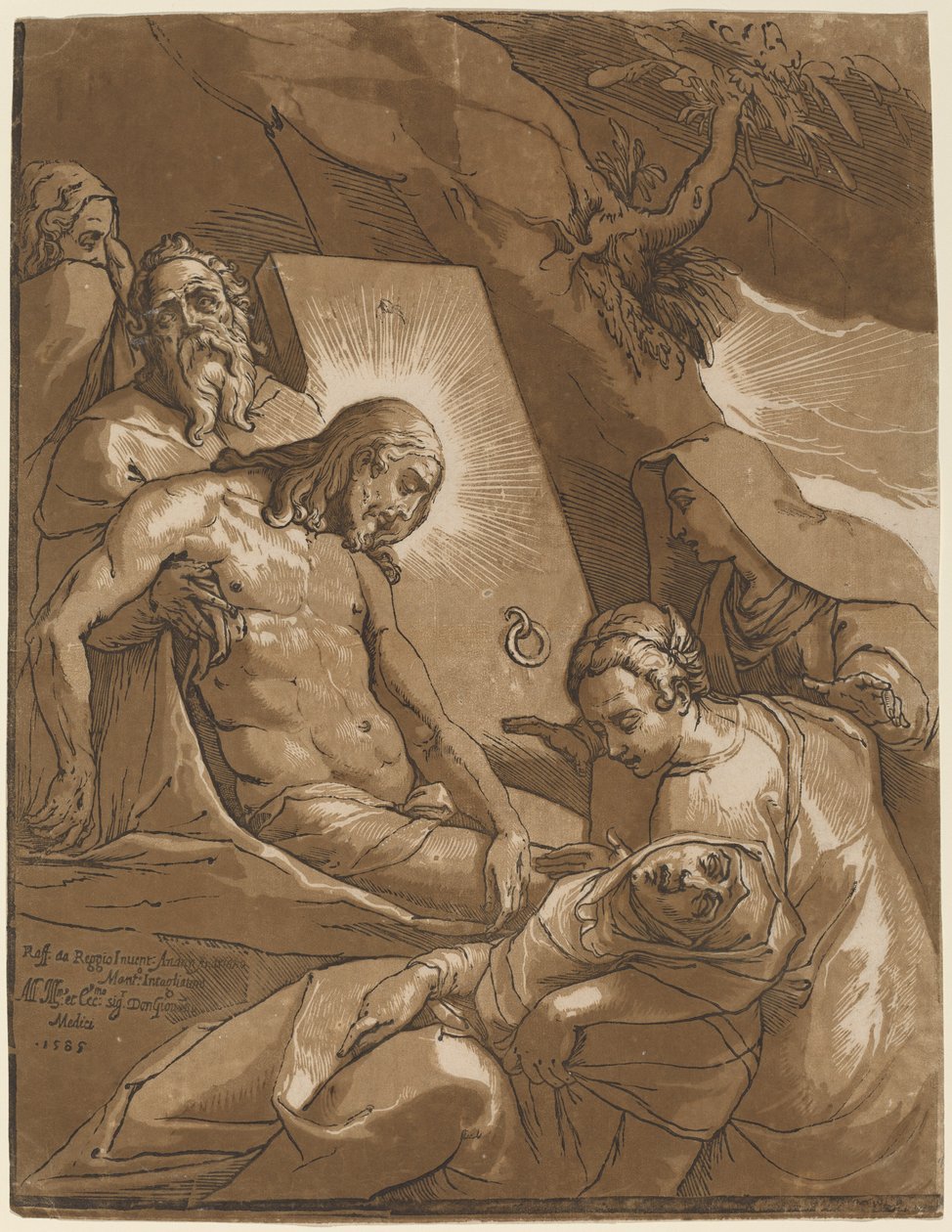 De graflegging door Andrea Andreani after Raffaello Motta