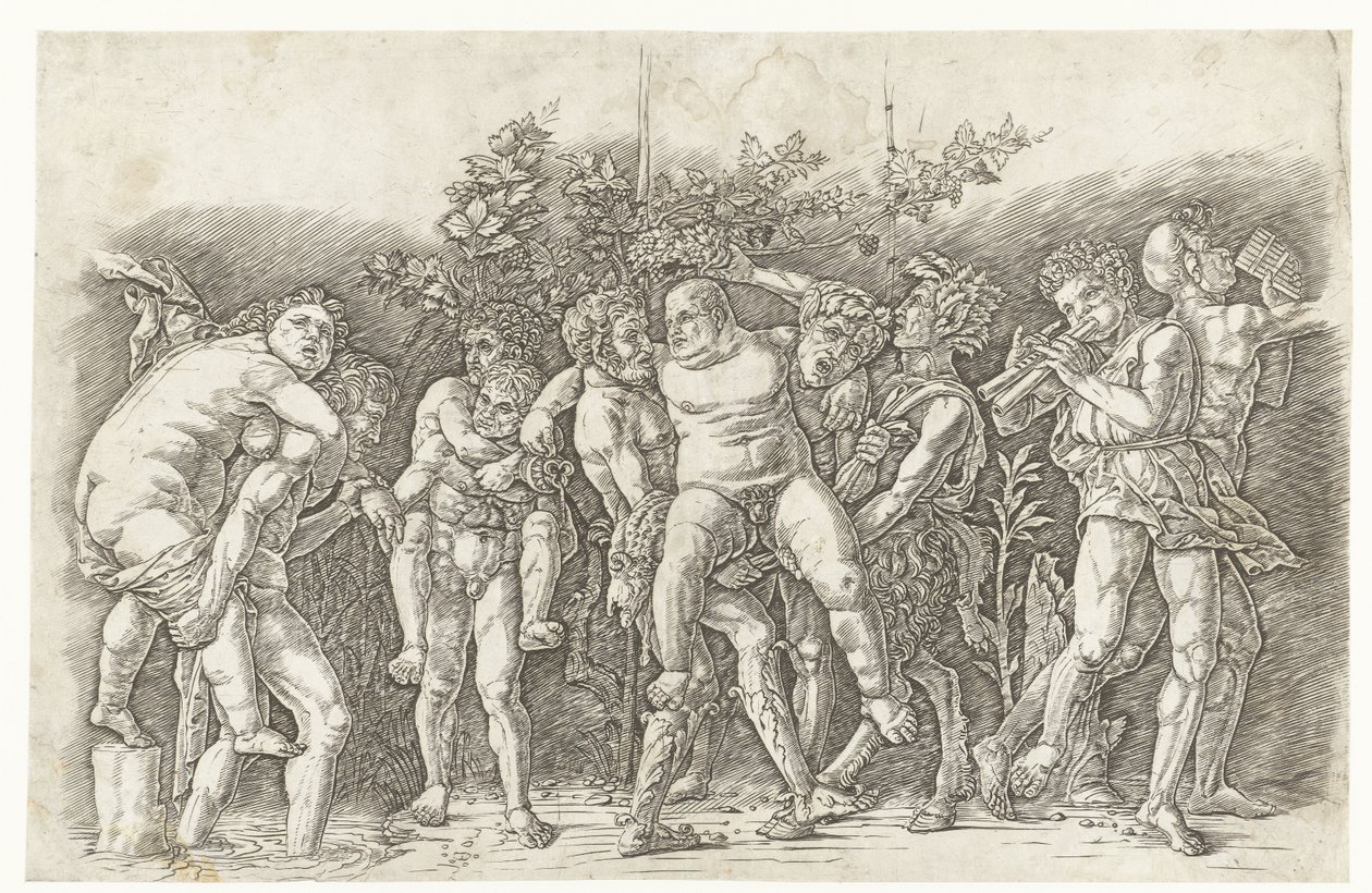 Bacchanaal met Silenus door Andrea Mantegna