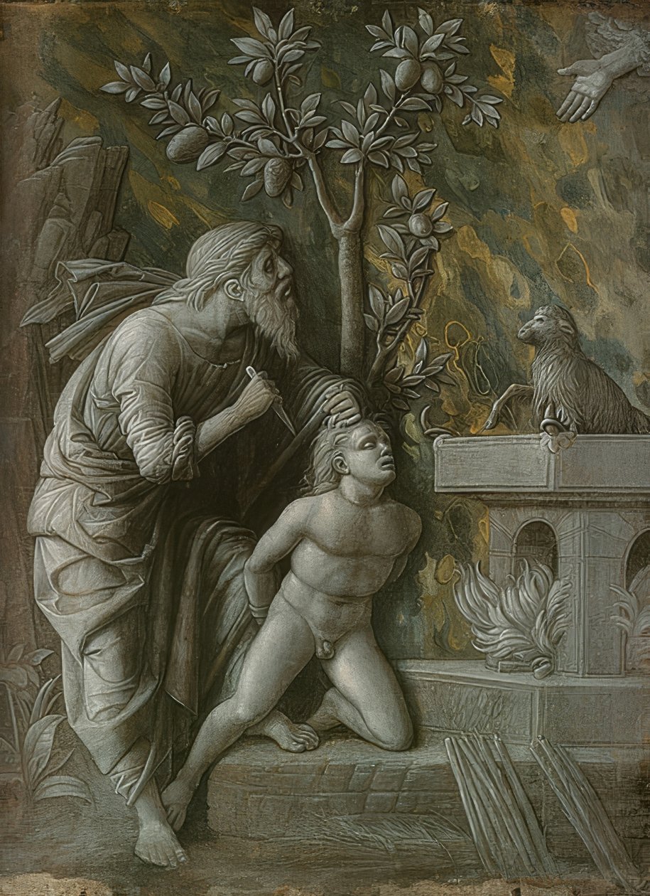 Het offer van Isaak. Omstreeks 1490-95 door Andrea Mantegna