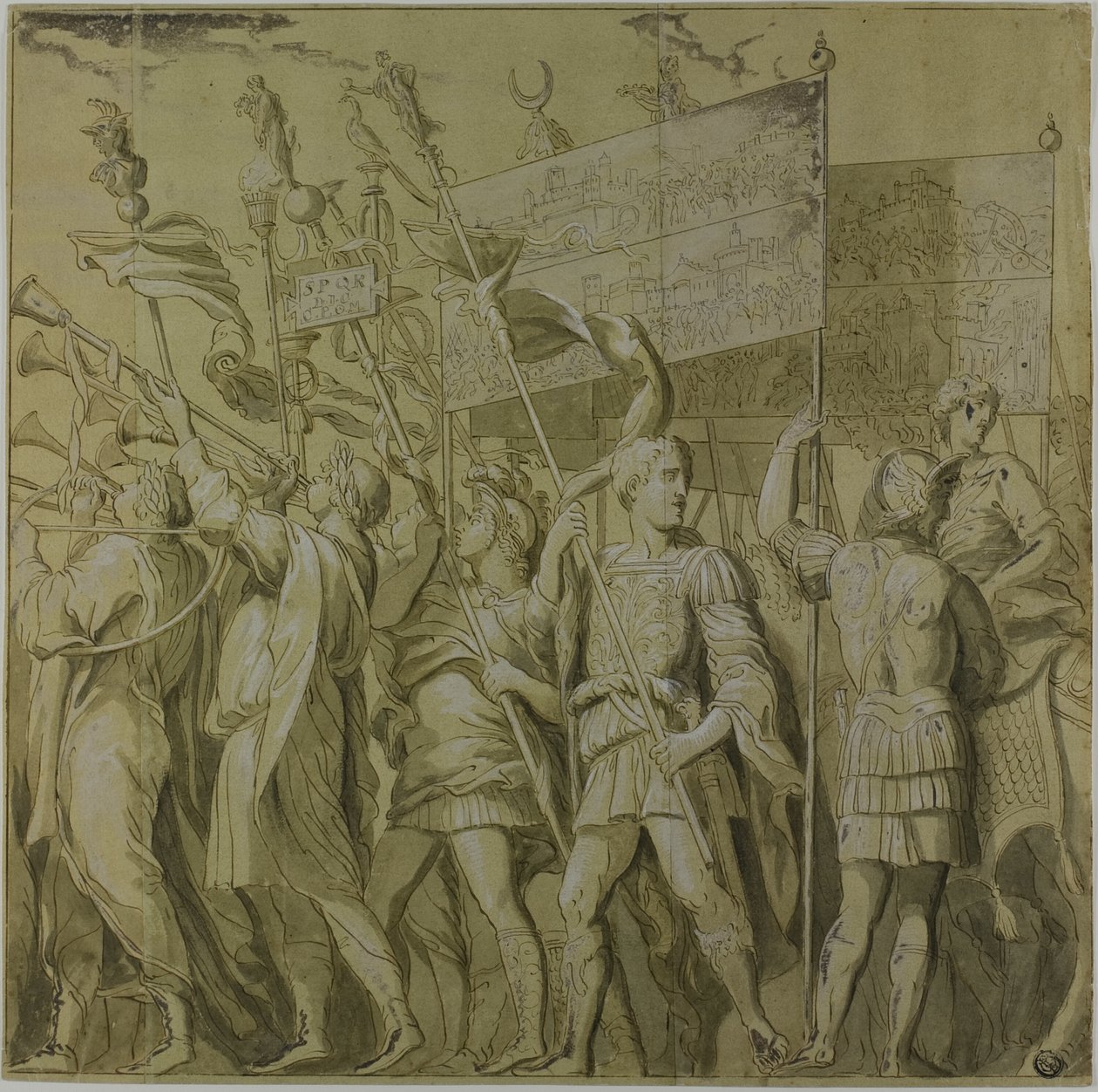 Triomfen van Julius Caesar: Canvas No. I door Andrea Mantegna
