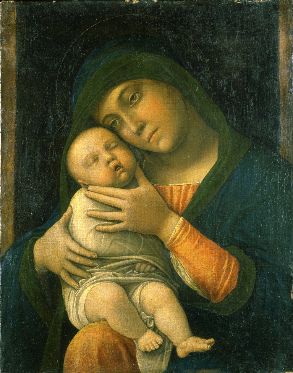Maagd en kind door Andrea Mantegna