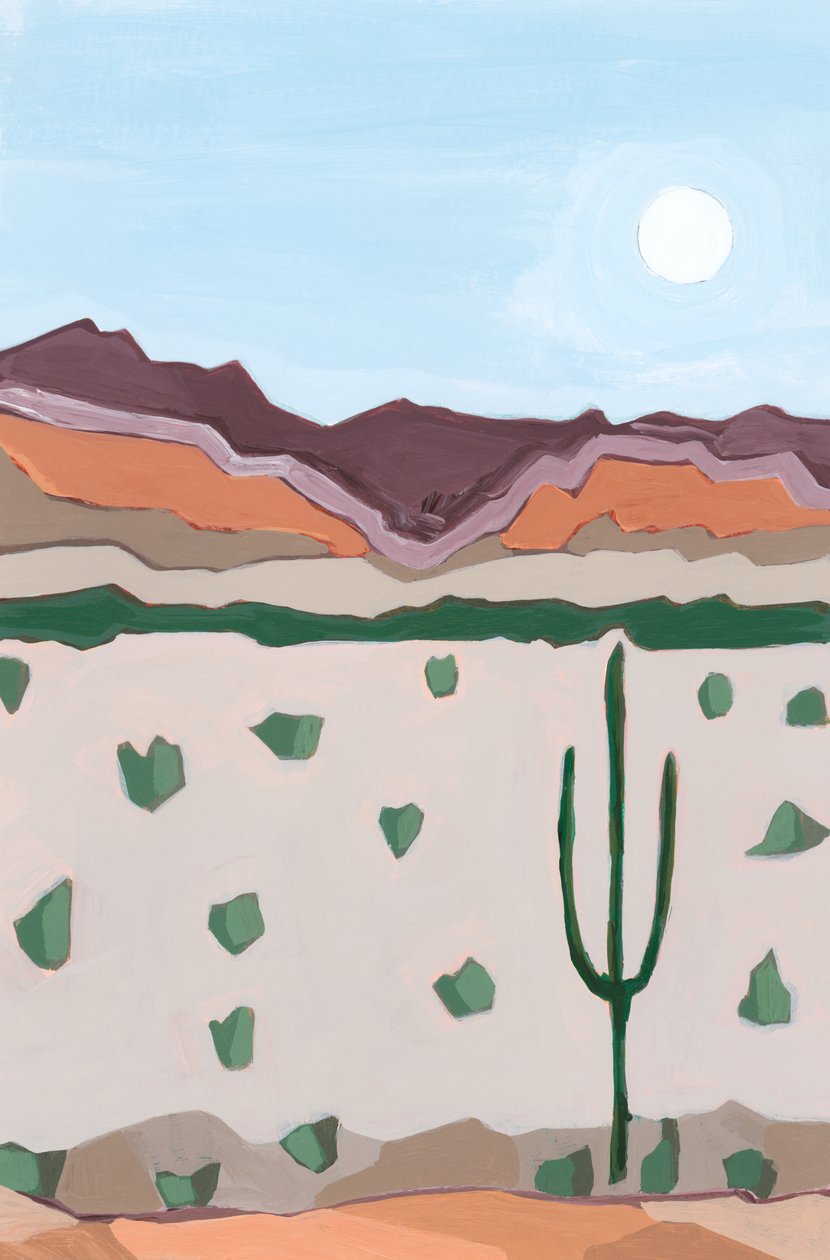 Maan boven cactus, 2023 door Andrea Mejia