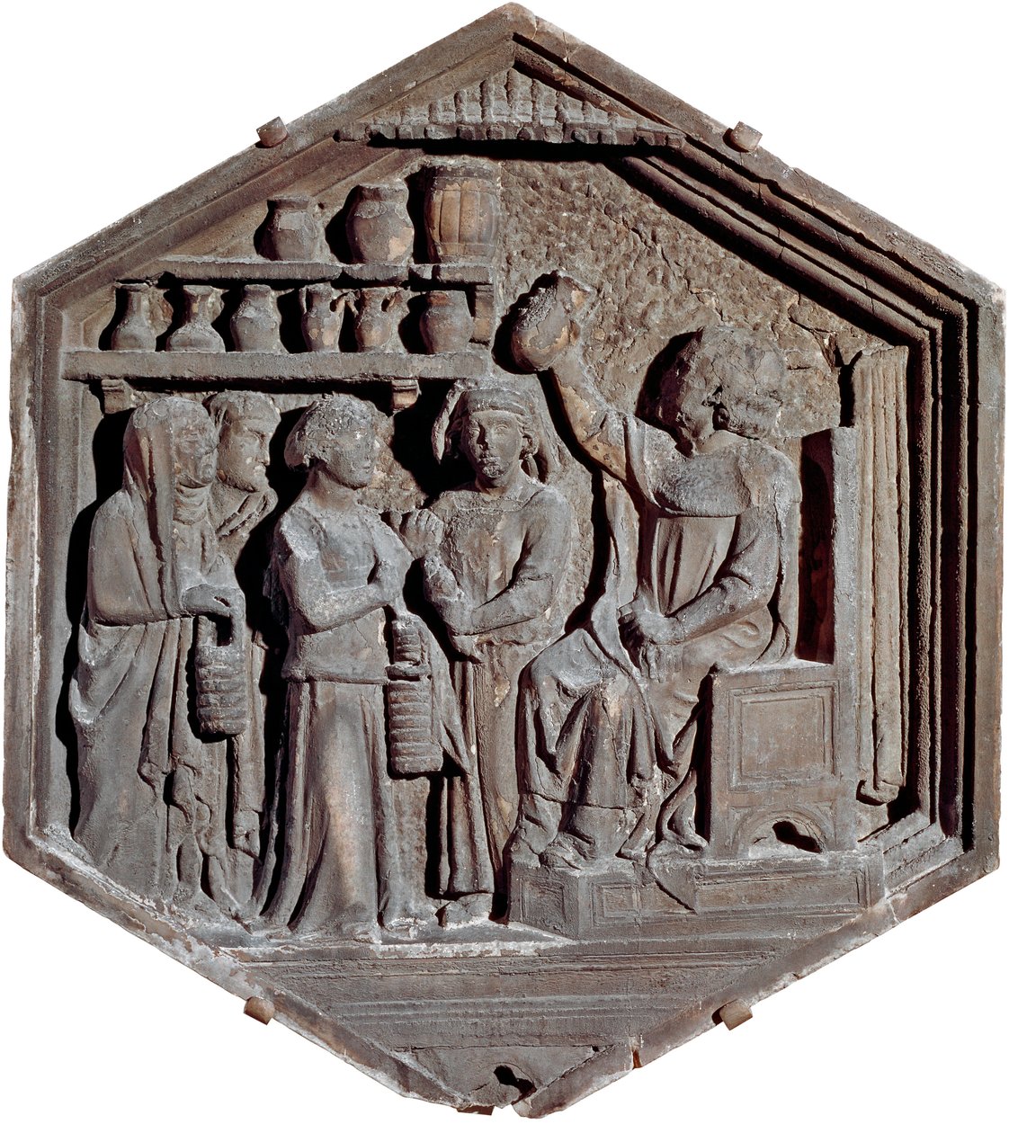 Allegorie van de geneeskunde (laag reliëf sculptuur) door Andrea Pisano