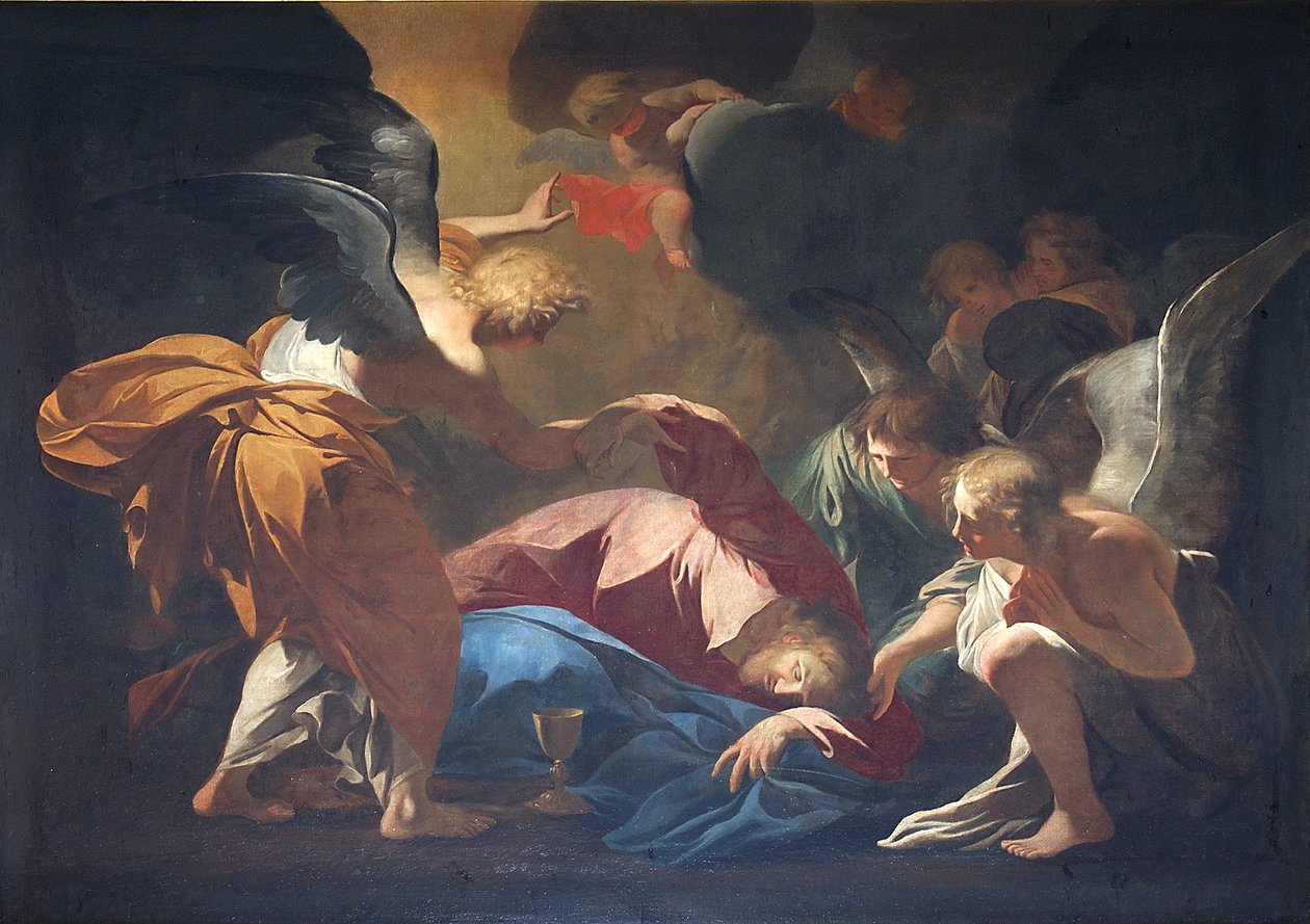 Jezus in de tuin van Getsemane door Andrea Pozzo