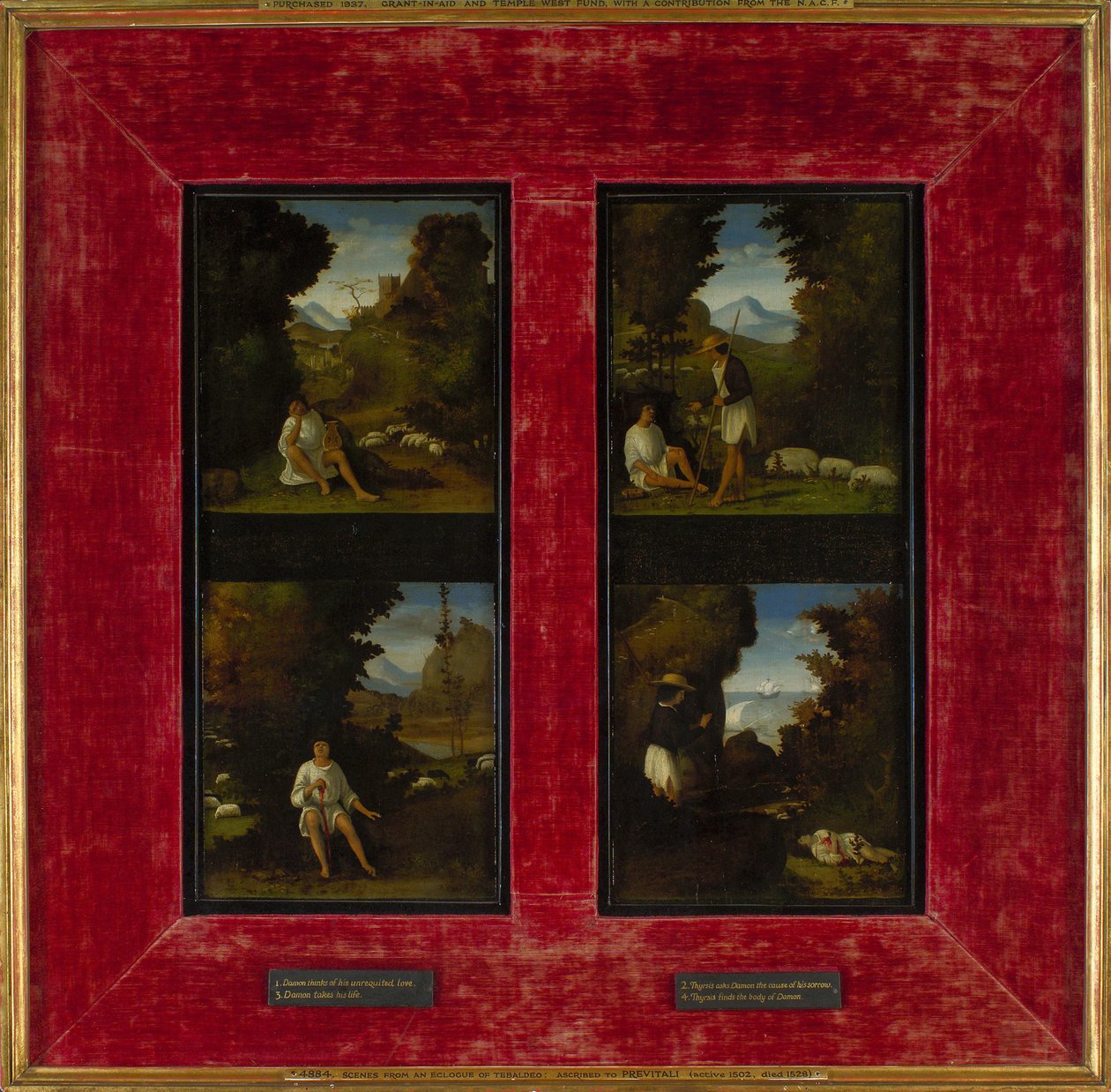 Scènes uit Tebaldeos Eclogues, c. 1510 door Andrea Previtali