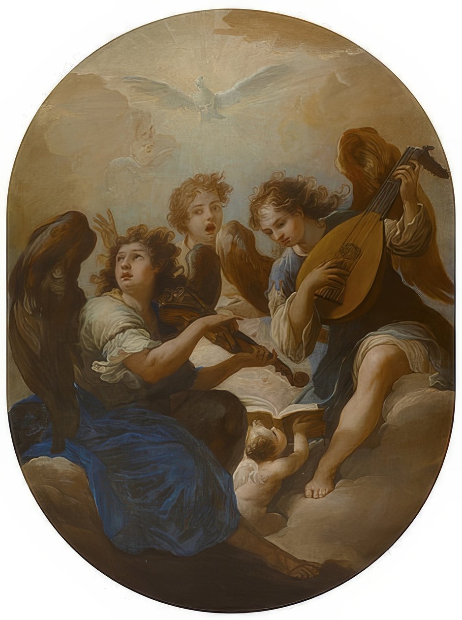 Drie musicerende engelen door Andrea Procaccini