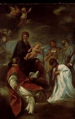 Schets voor de Collegio Romano fresco door Andrea Sacchi