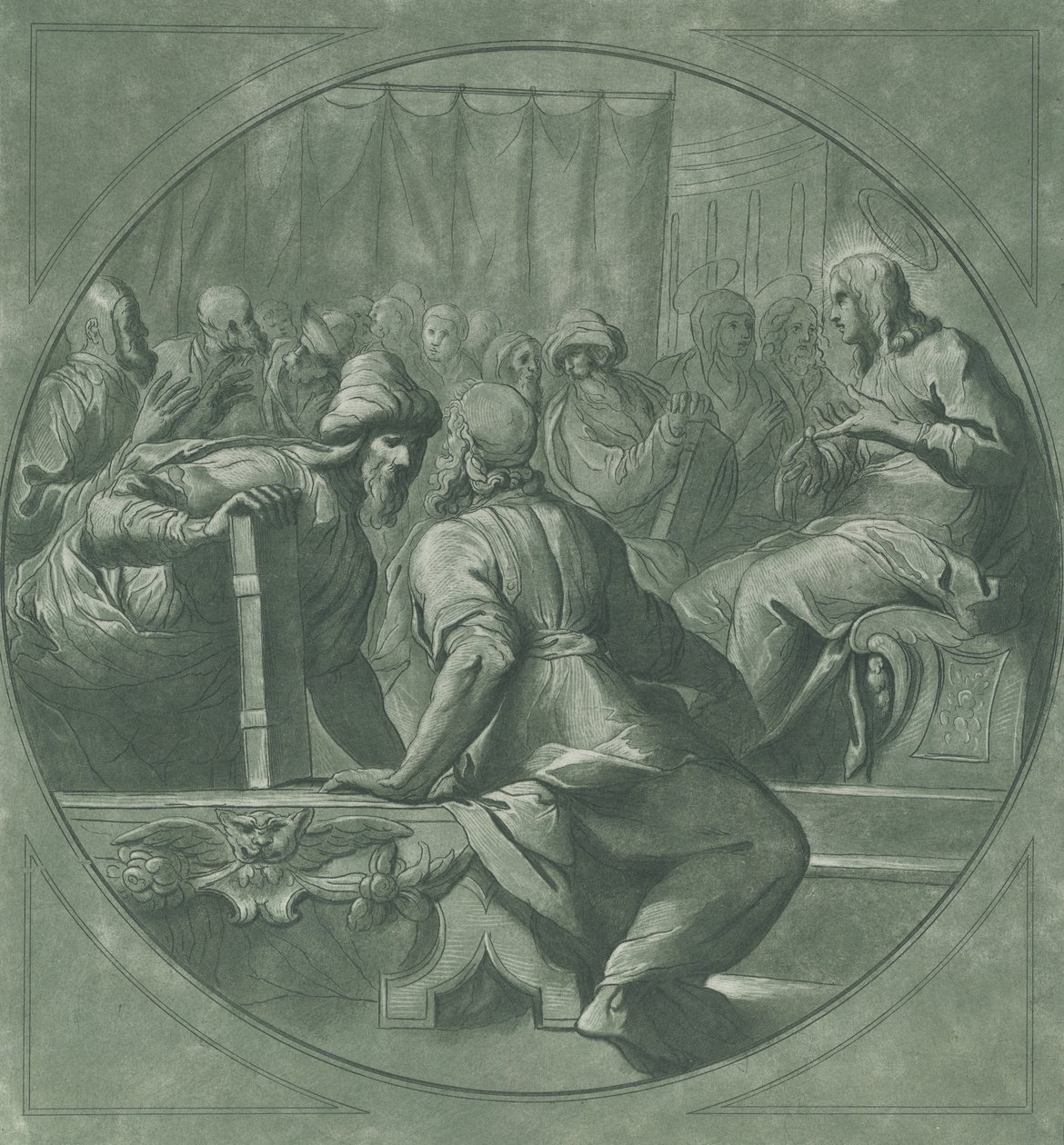 Christus die de doktoren in verwarring brengt, 1750-70 door Andrea Scacciati