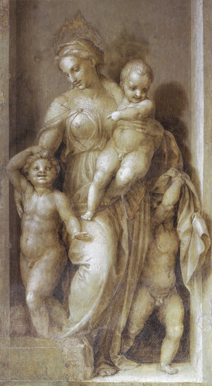 Liefdadigheid - Fresco door Andrea del Sarto