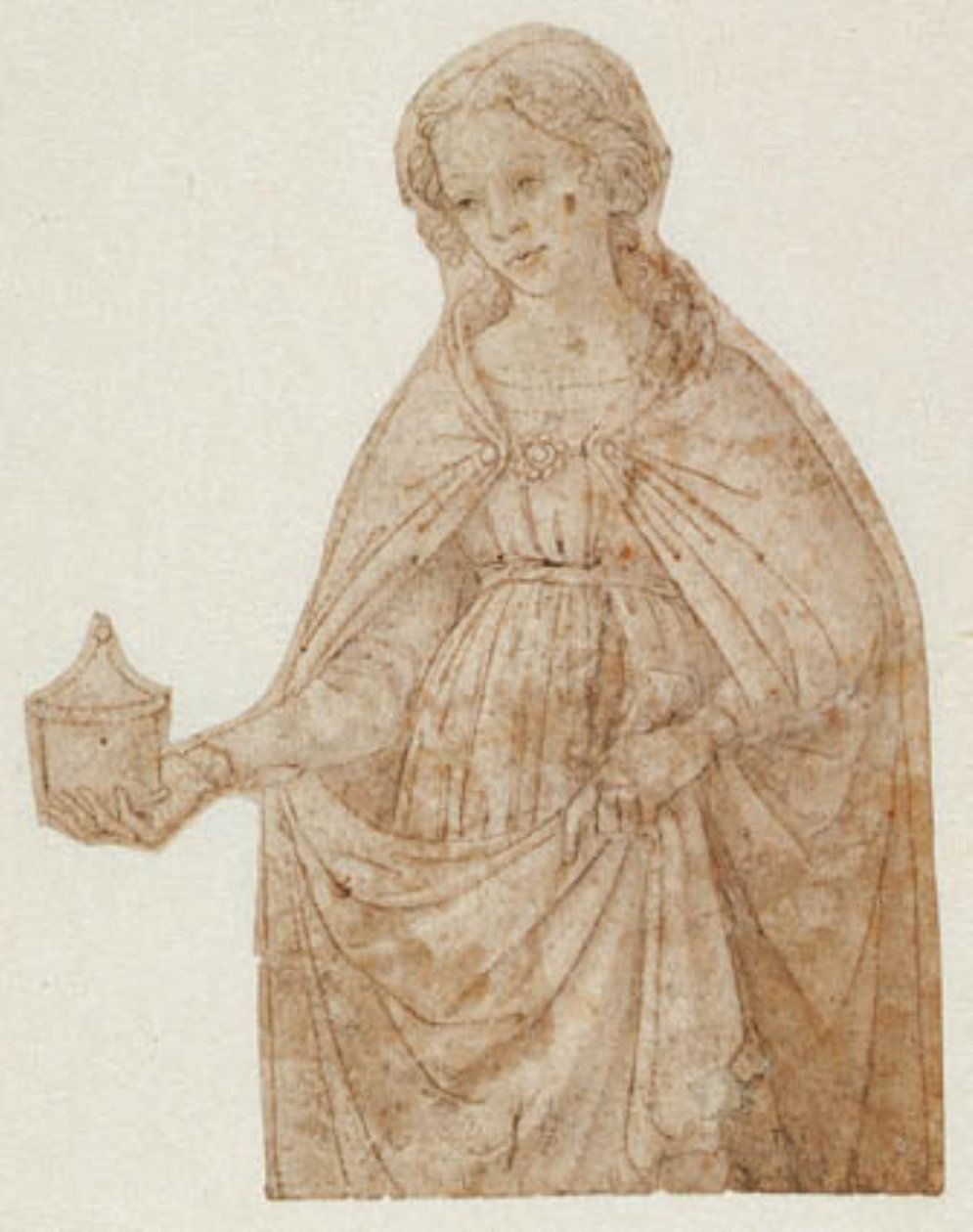 Maria Magdalena met zalfpot. Kniefiguur door Andrea del Verrocchio