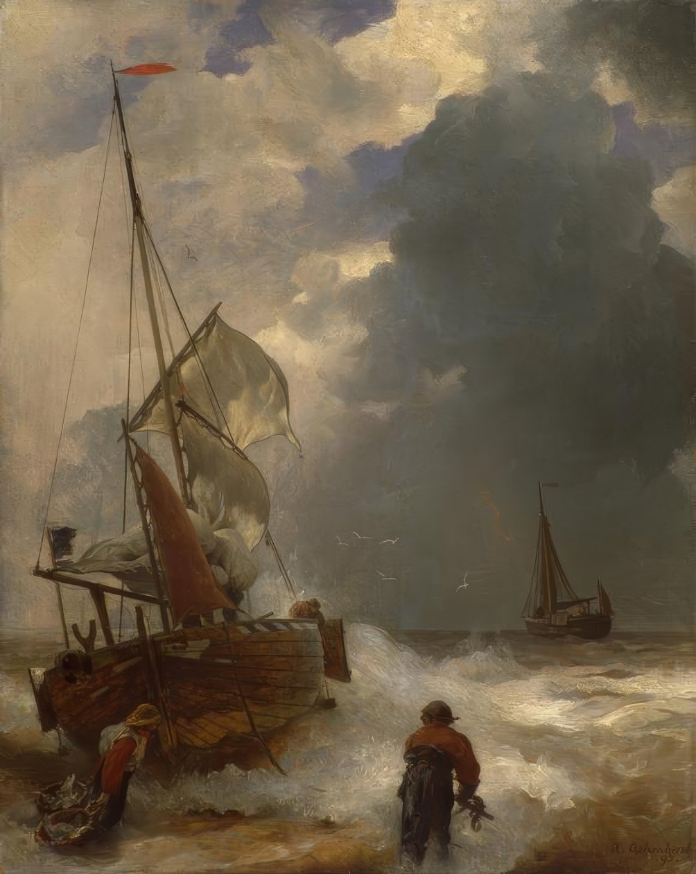 Aankomst van de vissers door Andreas Achenbach