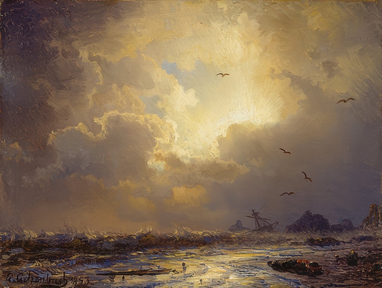 Na de storm door Andreas Achenbach