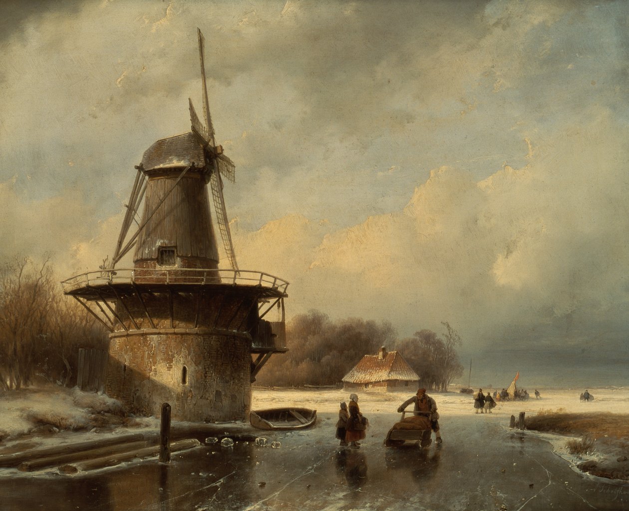 Winterlandschap door Andreas Schelfhout