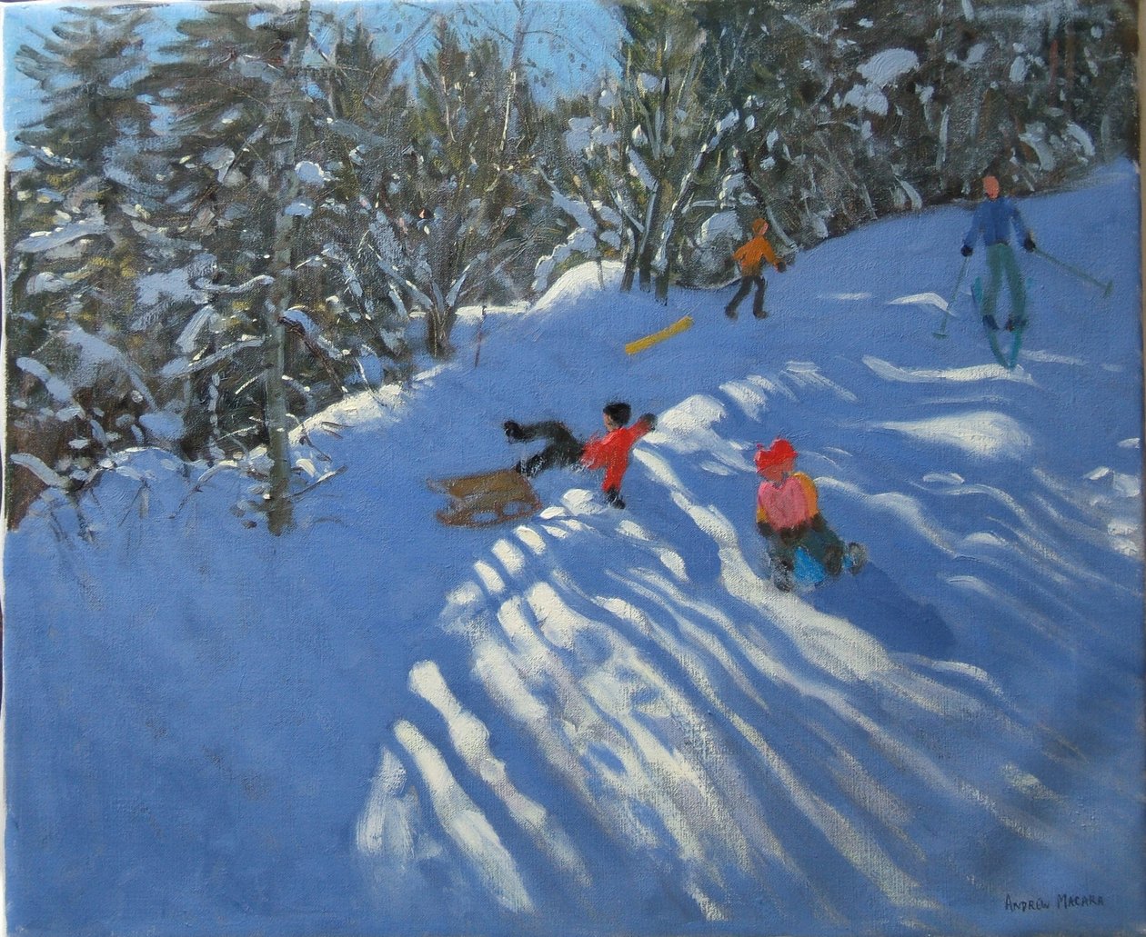 Vallen van de slee, Morzine door Andrew Macara