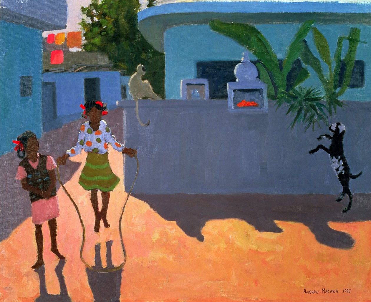 Meisje aan het touwtjespringen, India, 1995 door Andrew Macara
