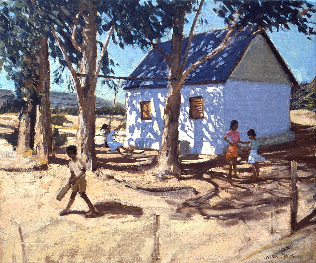 Klein wit huis, Karoo, Zuid-Afrika door Andrew Macara