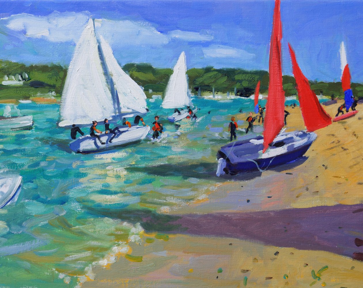 Zeilboten, Salcombe door Andrew Macara