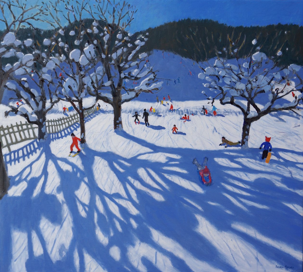 De Boomgaard in de Winter, Morzine door Andrew Macara