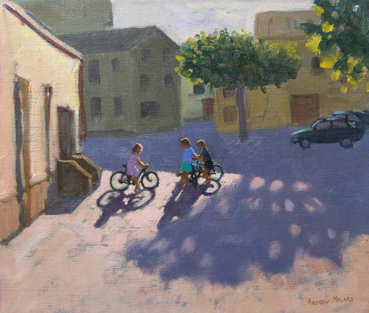 Drie Kinderen met Fietsen, Spanje door Andrew Macara