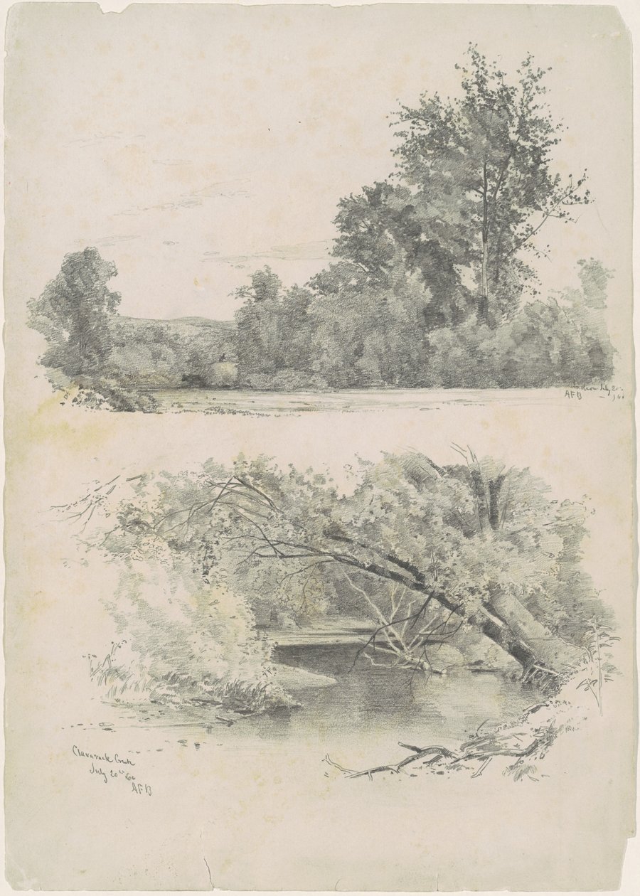 Hudson; en Claverack Creek door Andrew Fisher Bunner