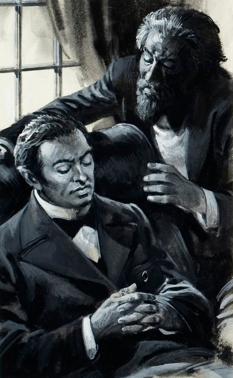 Sergei Rachmaninov (gouache op papier) door Andrew Howat