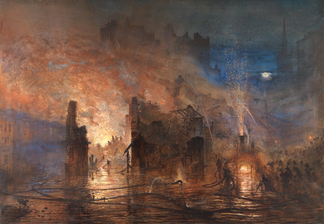 De brand in Clerkenwell, 28 juli 1876 door Andrew MacCallum