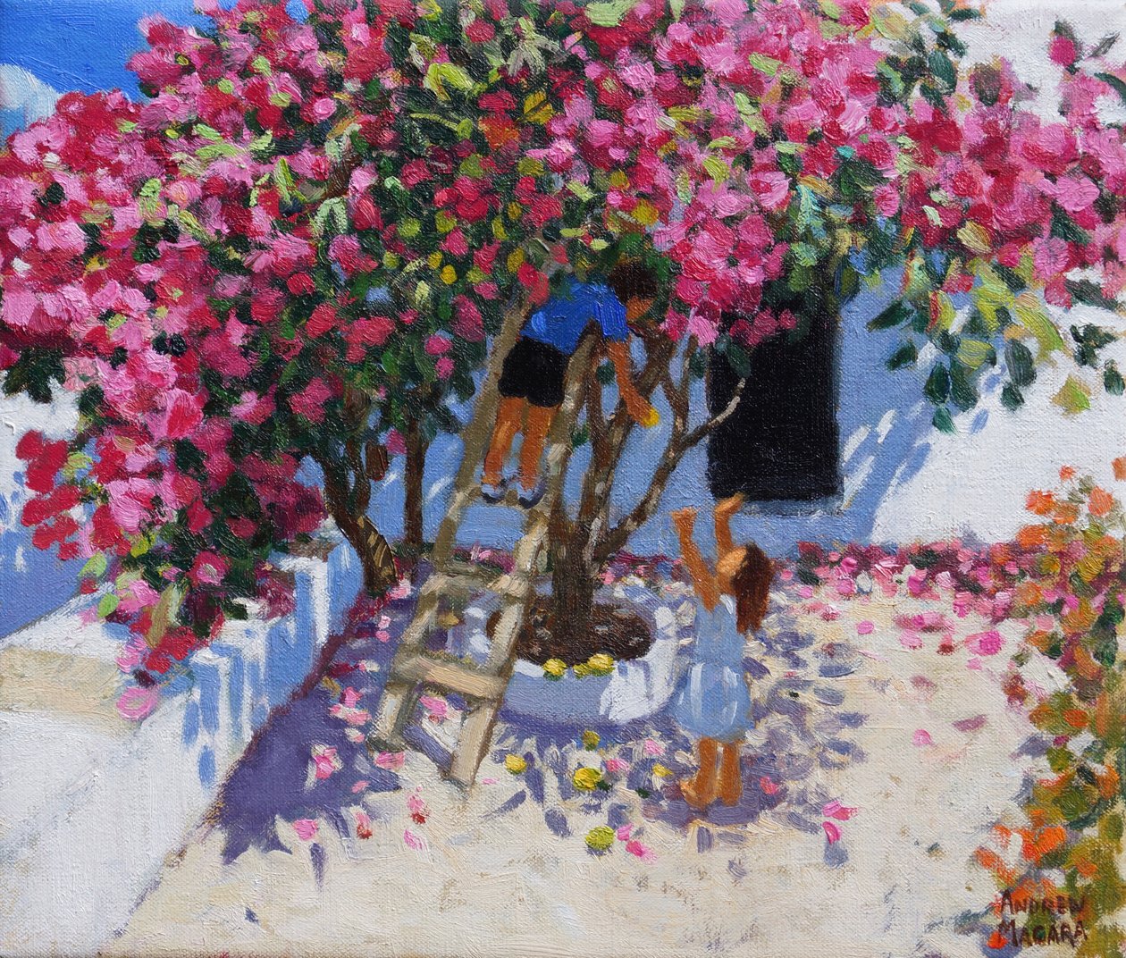 Citroenen plukken, Skiathos, Griekenland door Andrew Macara