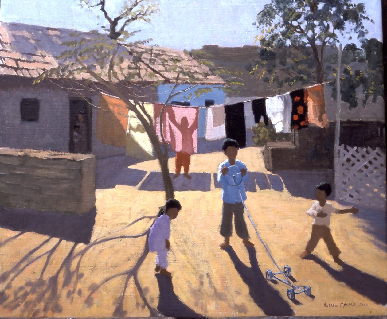 Speelgoedauto, Gujarat, India (olieverf op doek) door Andrew Macara