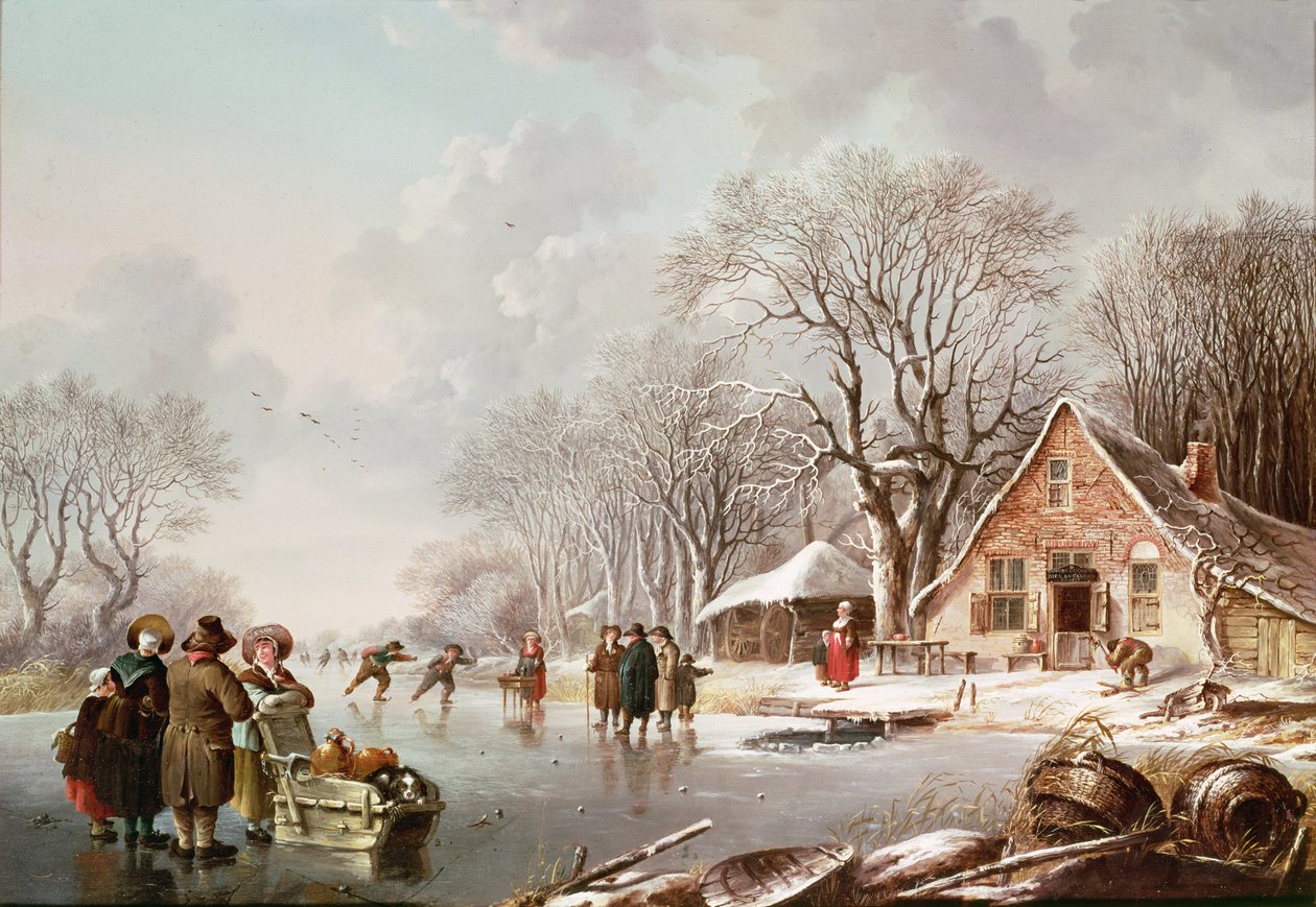 Winterscène door Andries Vermeulen